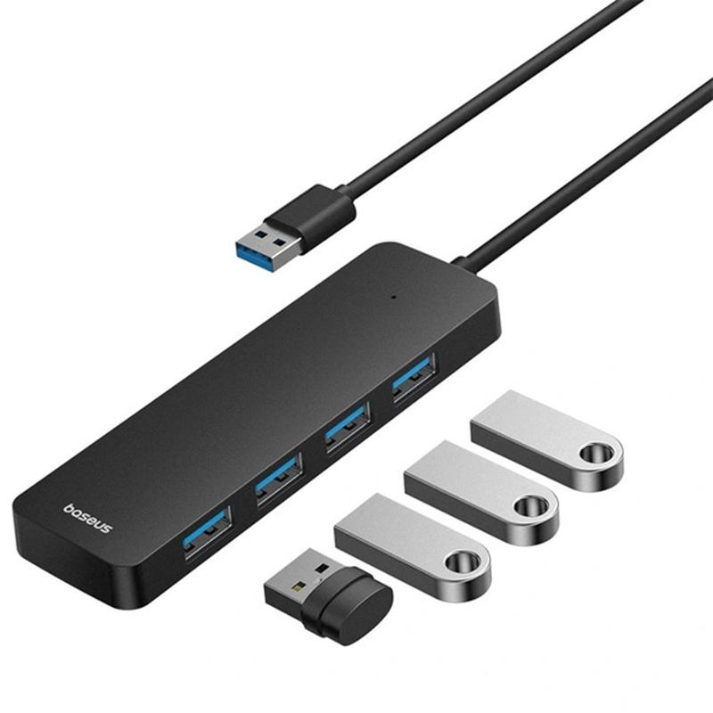 Перехідник HUB Baseus UltraJoy Series 4-Port (USB-A to 4xUSB3.0+Type-C) (0.5m) (B0005280B811-04) на малюнкі №1