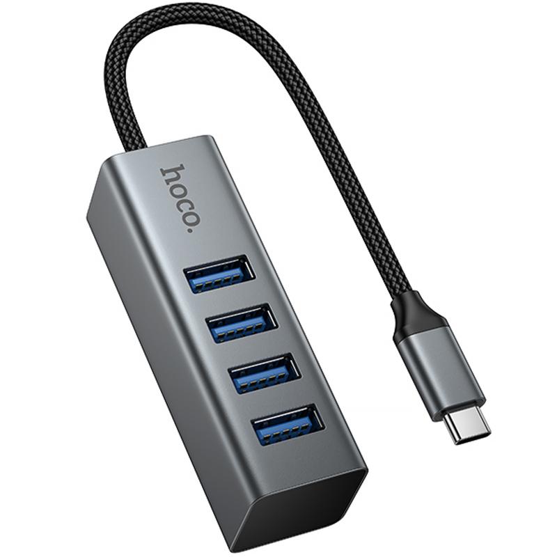 Перехідник HUB Hoco HB1C 4in1 (Type-C to 4xUSB 3.0) (1m) на малюнкі №1