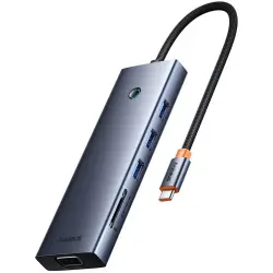 Переходник HUB Baseus UltraJoy 10-Port (Type-C to HDMI+VGA+USB3.0*3+PD+RJ45+SD/TF3+3.5mm) (80C8)