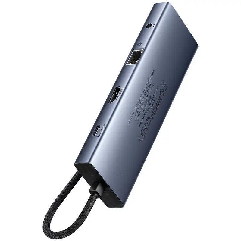 Переходник HUB Baseus UltraJoy 10-Port (Type-C to HDMI+VGA+USB3.0*3+PD+RJ45+SD/TF3+3.5mm) (80C8), Slate Grey 1, купить оптом с доставкой