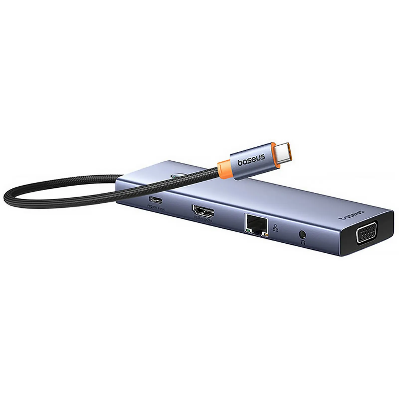 Переходник HUB Baseus UltraJoy 10-Port (Type-C to HDMI+VGA+USB3.0*3+PD+RJ45+SD/TF3+3.5mm) (80C8), Slate Grey 2, купить оптом с доставкой