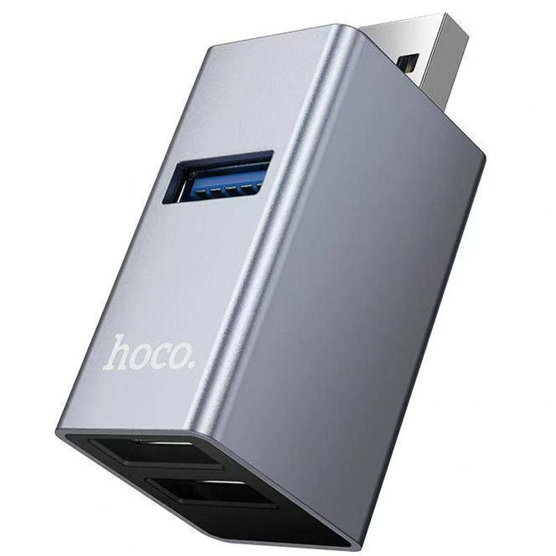 Перехідник HUB Hoco HB54 3in1 (USB to 2xUSB2.0+USB3.0) на малюнкі №1