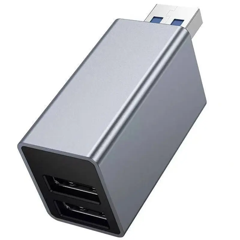 Перехідник HUB Hoco HB54 3in1 (USB to 2xUSB2.0+USB3.0), Metal grey 1, купити оптом з доставкою