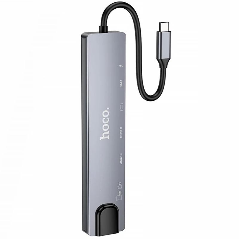 Перехідник HUB Hoco DUP09 (Type-C to HDMI+USB 3.0+USB 2.0+2xType-C+SD/TF) на малюнкі №2