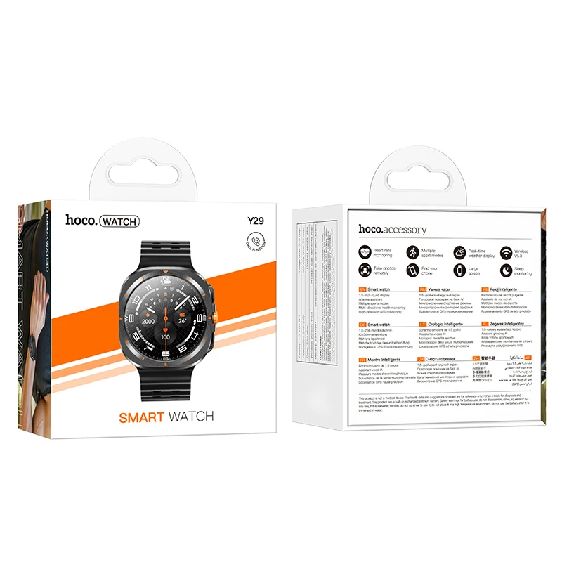 Смарт-часы Hoco Y29 Smart sports watch (call version), Black 1, купить оптом с доставкой