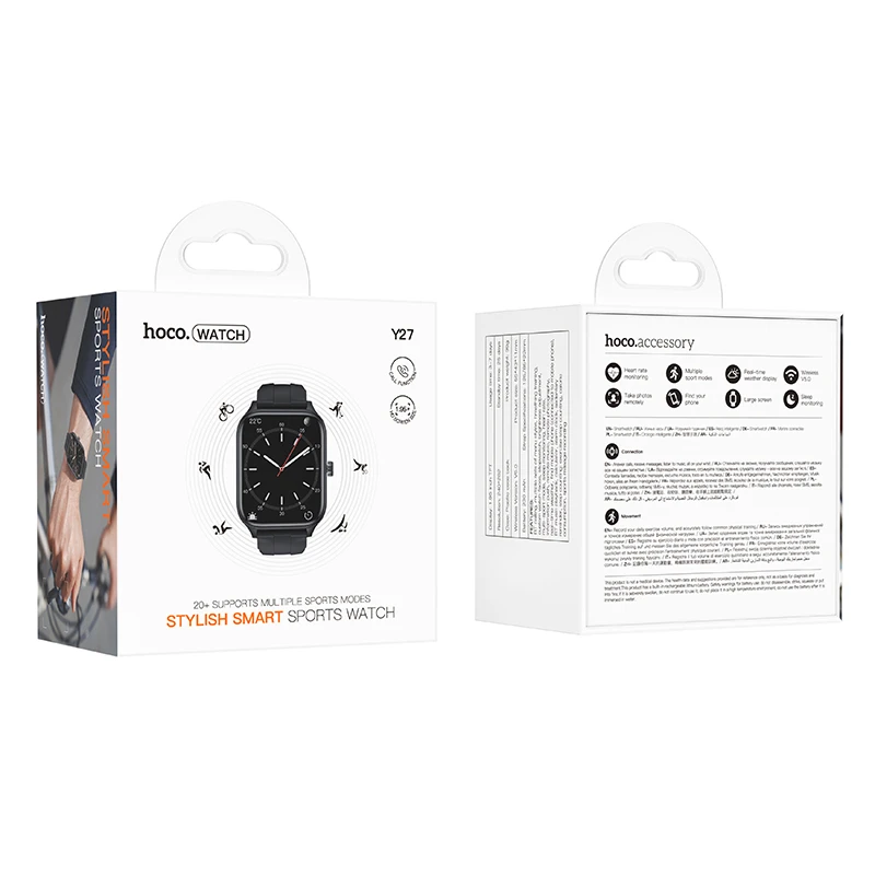 Смарт-часы Hoco Y27 Smart sports watch (call version), Black 4, купить оптом с доставкой