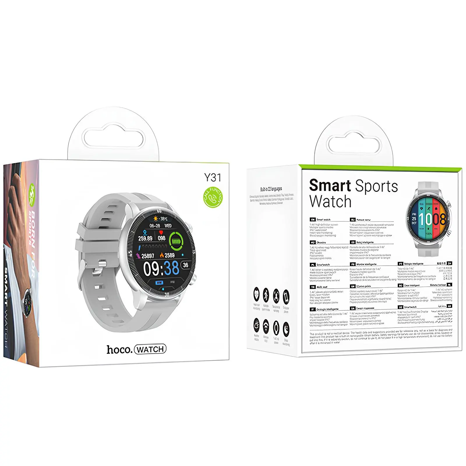 Смарт-часы Hoco Smart Watch Y31 Smart sports watch (call version), Silver 3, купить оптом с доставкой