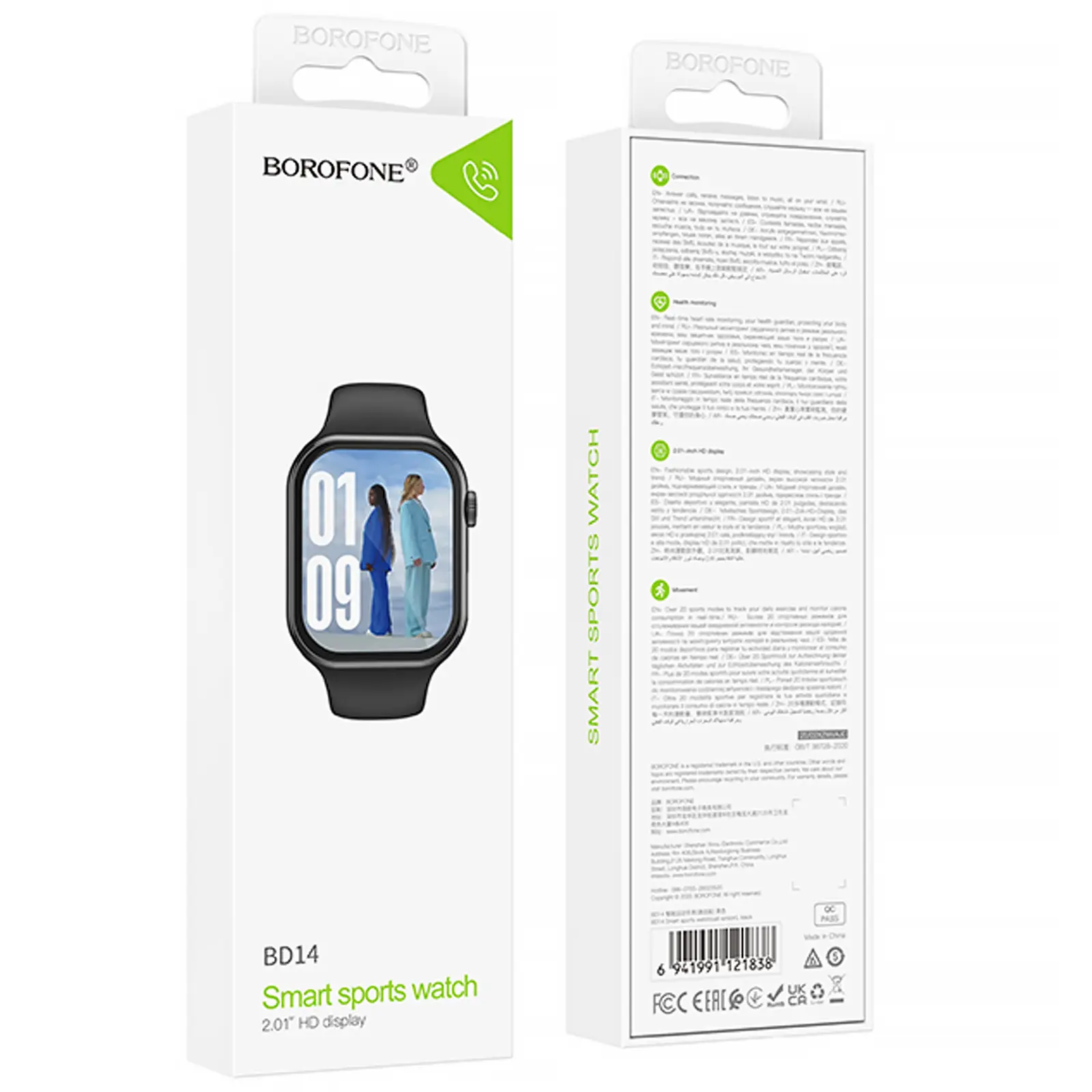 Смарт-часы Borofone BD14 Smart sports watch (call version), Black 4, купить оптом с доставкой