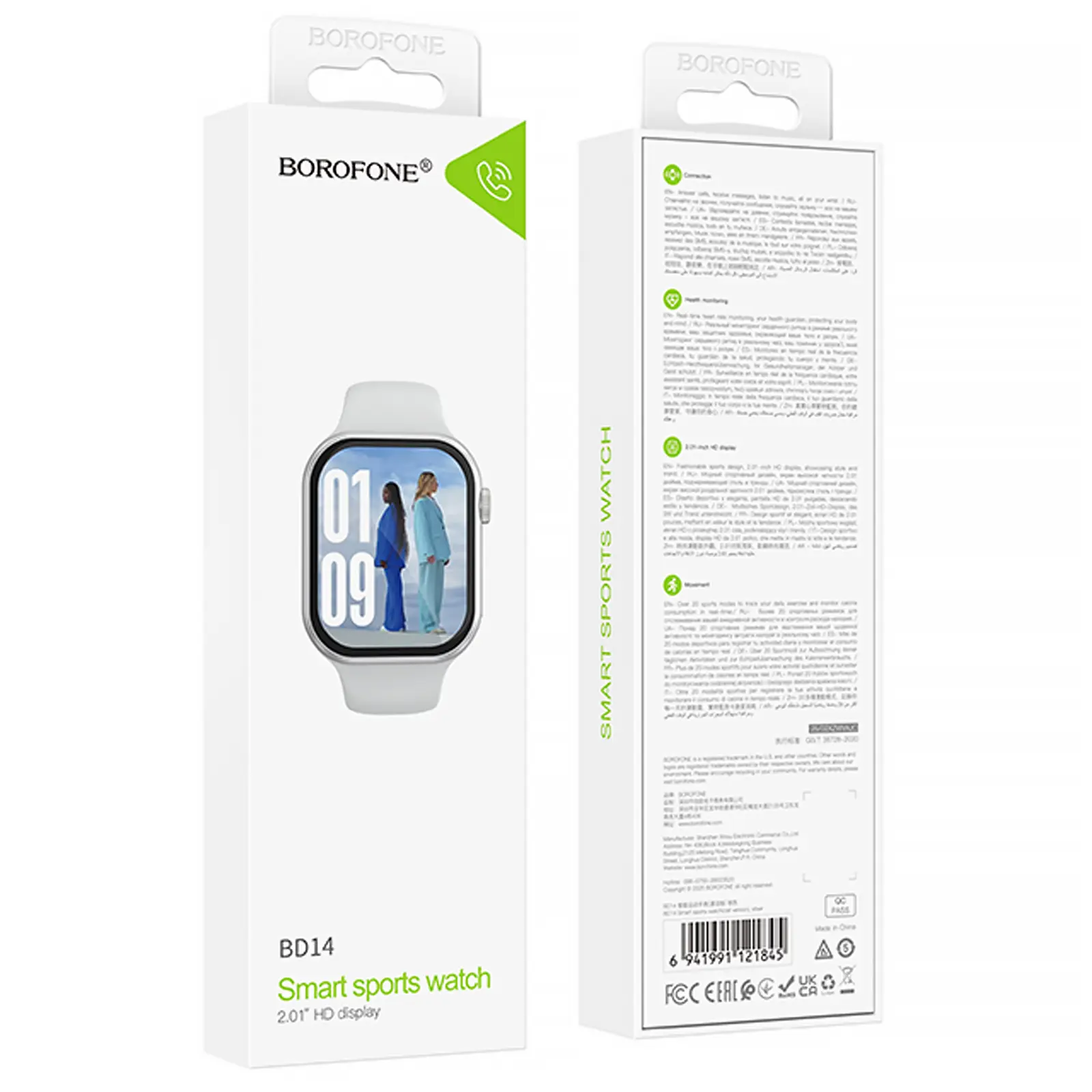 Смарт-часы Borofone BD14 Smart sports watch (call version), Silver 2, купить оптом с доставкой
