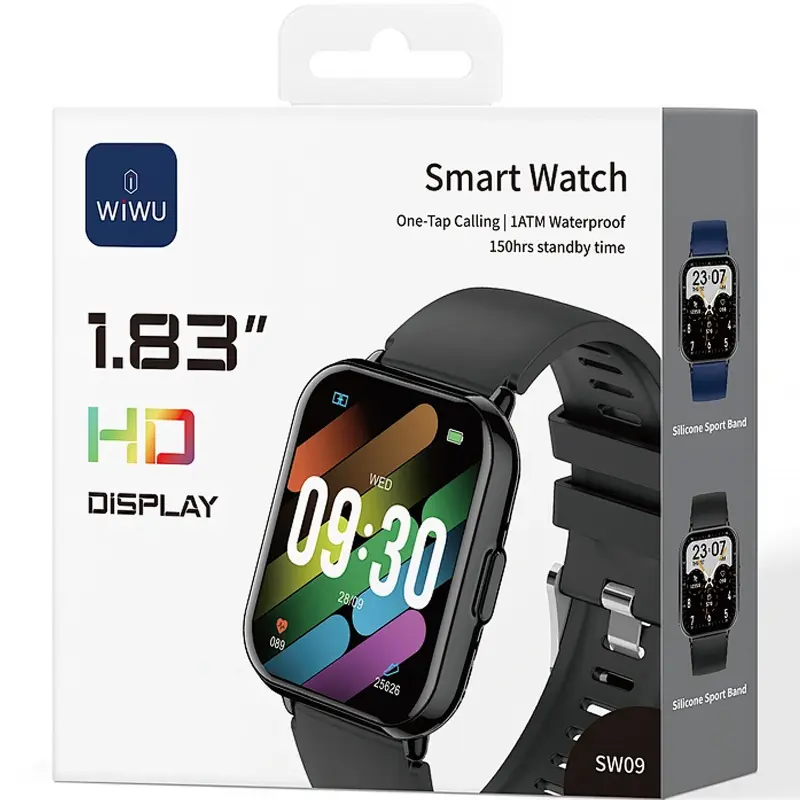 Смарт-годинник WiWU SW09 Smart sports watch (call version), Black 1, купити оптом з доставкою