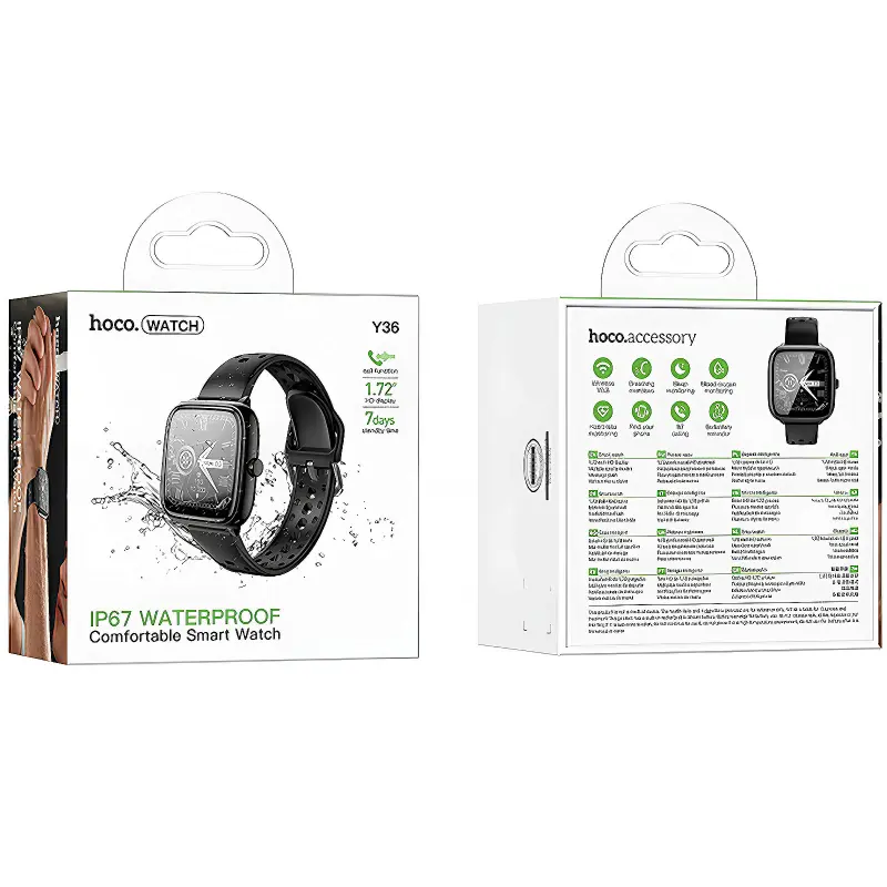 Смарт-часы Hoco Y36 Smart sports watch (call version), Black 1, купить оптом с доставкой