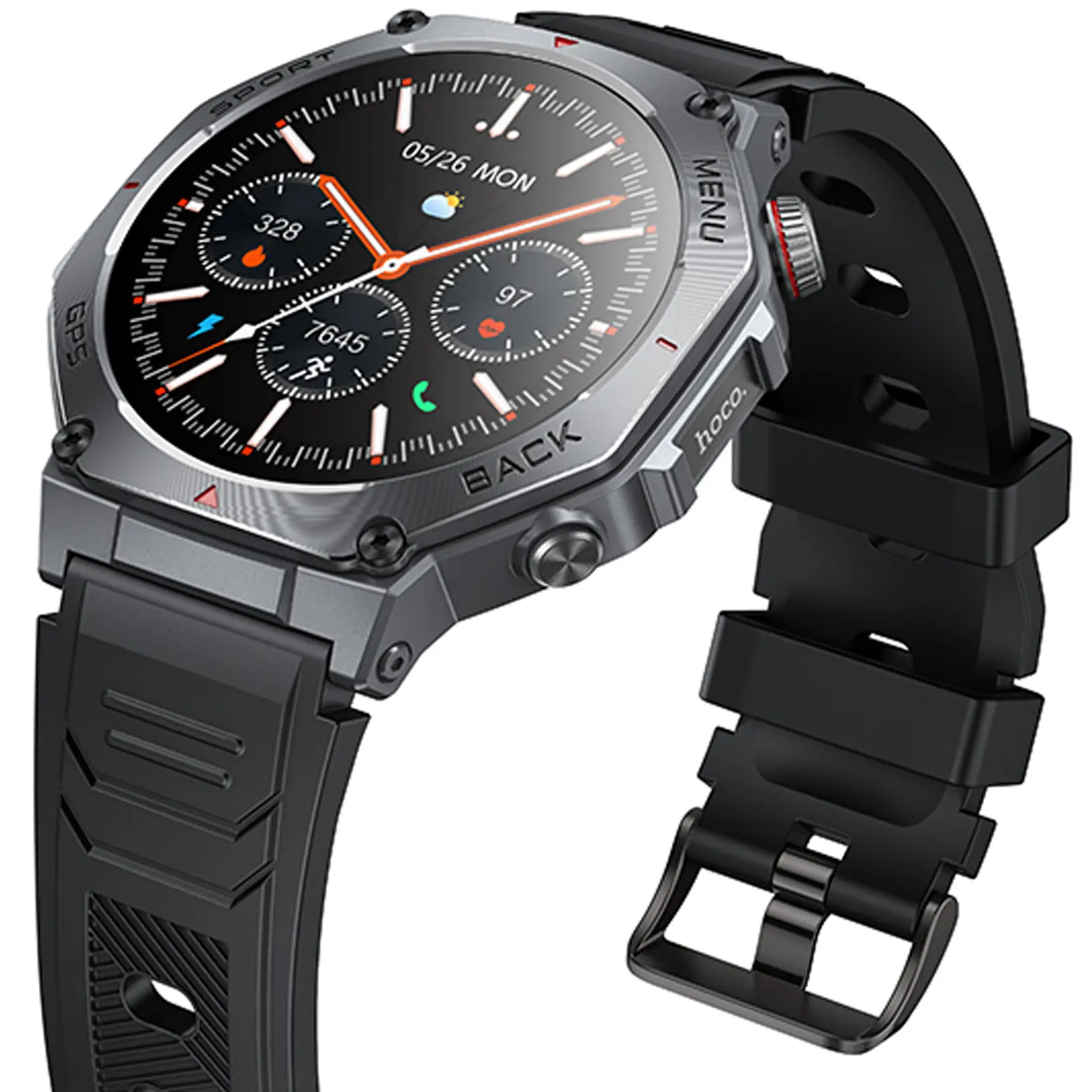 Смарт-часы Hoco Y37 Smart sports watch (call version), Black 3, купить оптом с доставкой