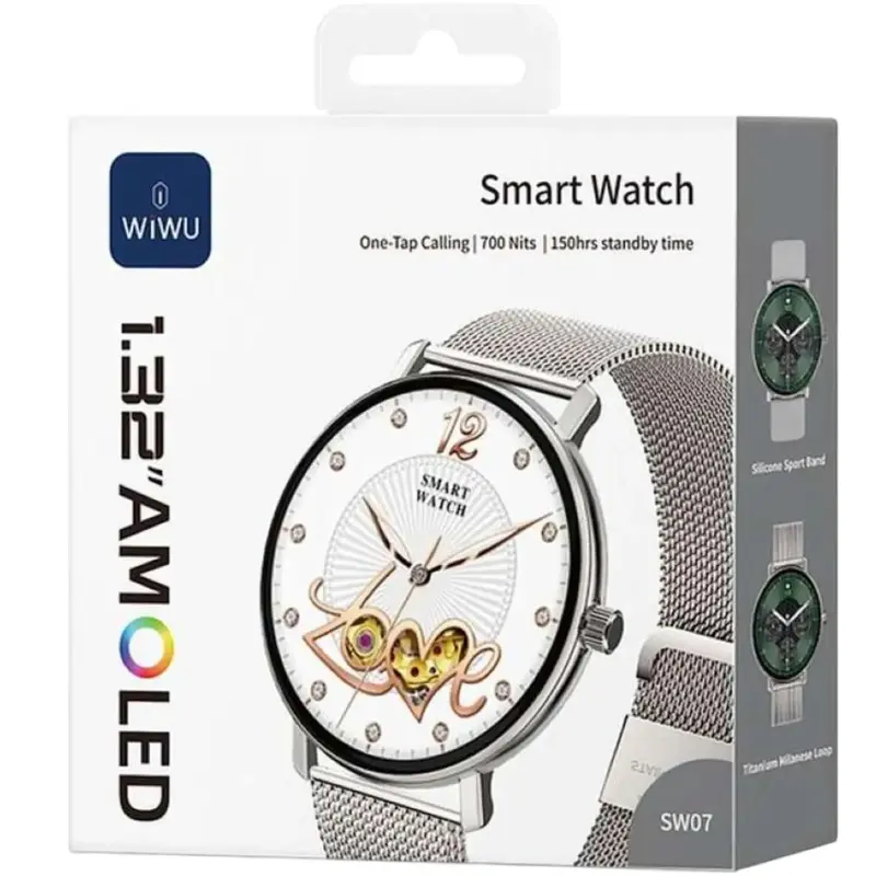 Смарт-часы WiWU SW07 Smart sports watch (call version), Silver 1, купить оптом с доставкой