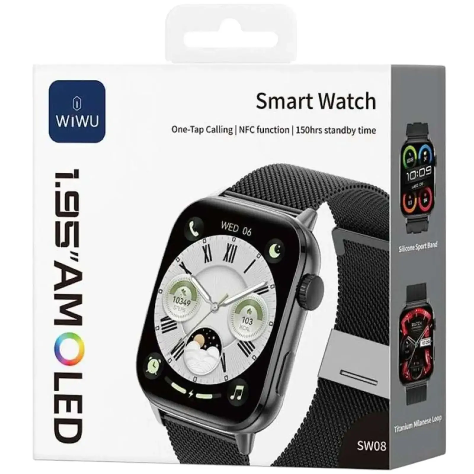 Смарт-часы WiWU SW08 Smart sports watch (call version), Black 4, купить оптом с доставкой