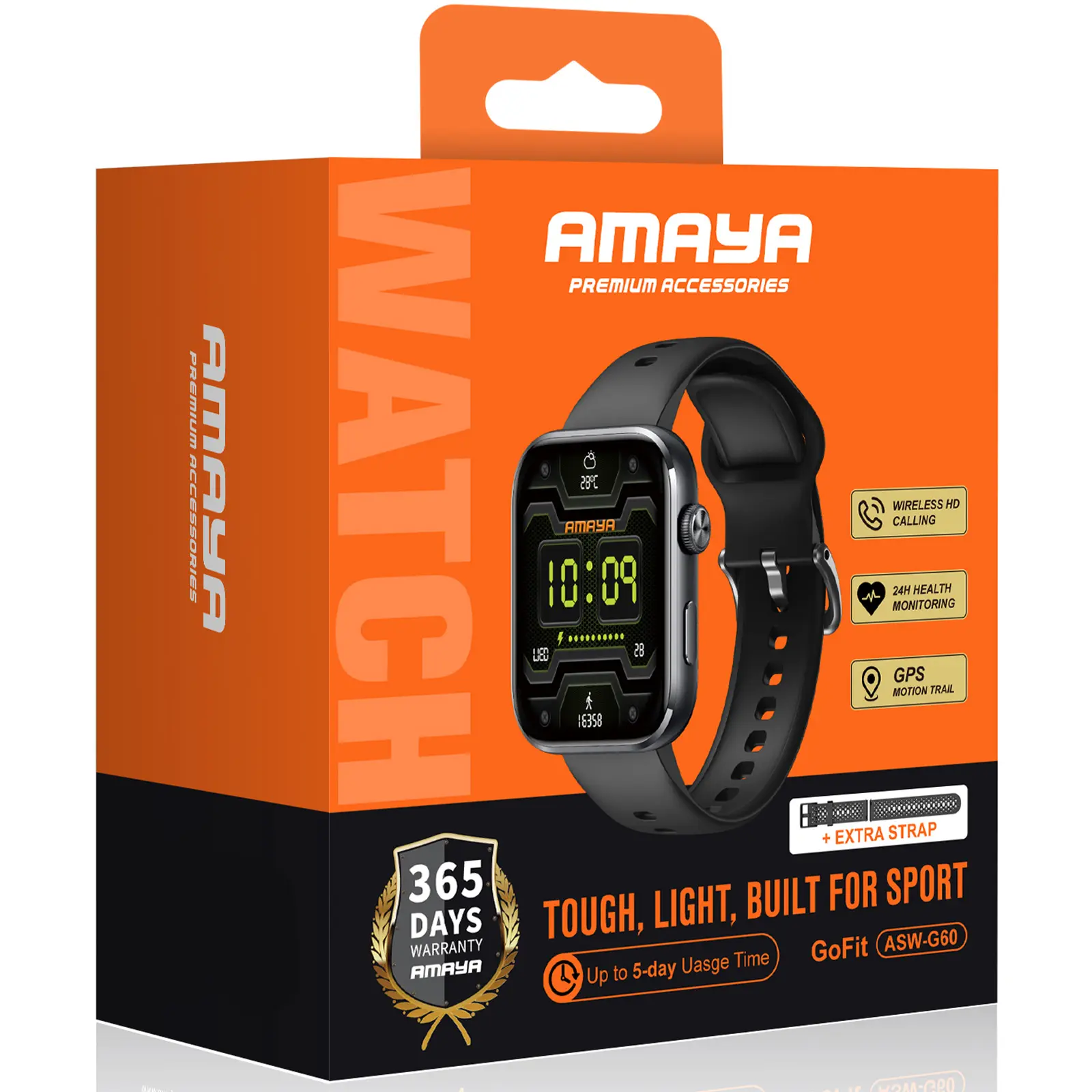 Смарт-часы Amaya ASW-G60 Smart sports watch (call version), Black 1, купить оптом с доставкой