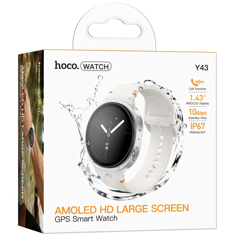Смарт-часы Hoco Y43 Amoled Smart sports watch (call version), Silver 1, купить оптом с доставкой