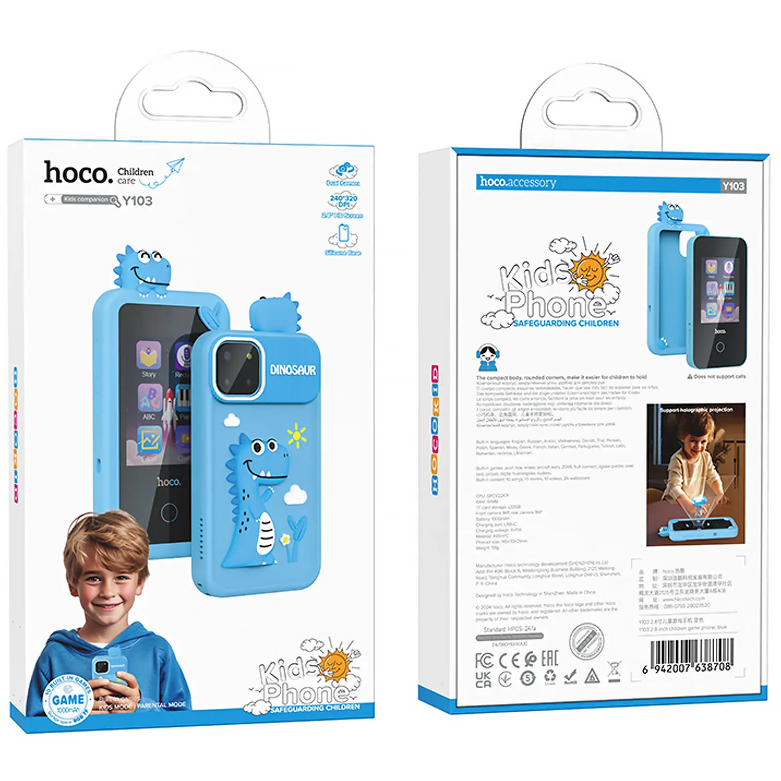 Детский игровой телефон Hoco Y103 2.8-inch, Blue 5, купить оптом с доставкой