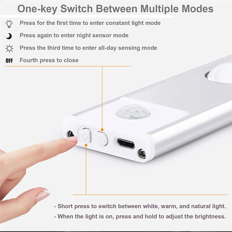 Сенсорний світильник LED з датчиком руху MZ-L1602 (40*10*600mm) дивитися фото №5