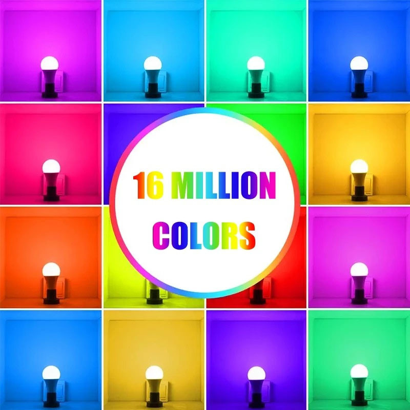 Уценка Светодиодная RGB лампочка Smart bulb light 2pcs with Bluetooth E27 with app, Поврежденная упаковка / White 1, купить оптом с доставкой