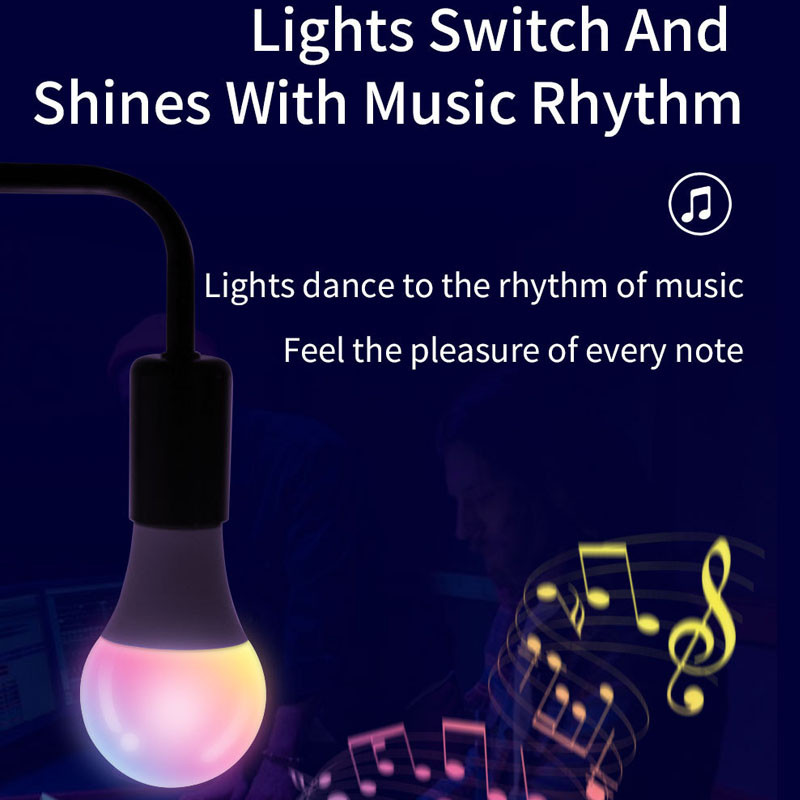 Уценка Светодиодная RGB лампочка Smart bulb light 2pcs with Bluetooth E27 with app, Поврежденная упаковка / White 2, купить оптом с доставкой