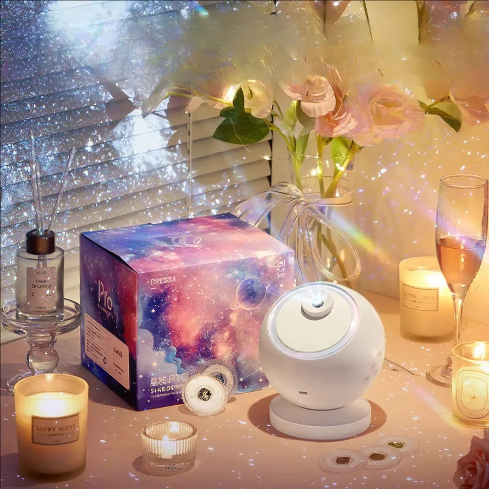 Проектор-ночник Meteor E25 with Bluetooth + 6 discs 2400 mAh, White 3, купить оптом с доставкой
