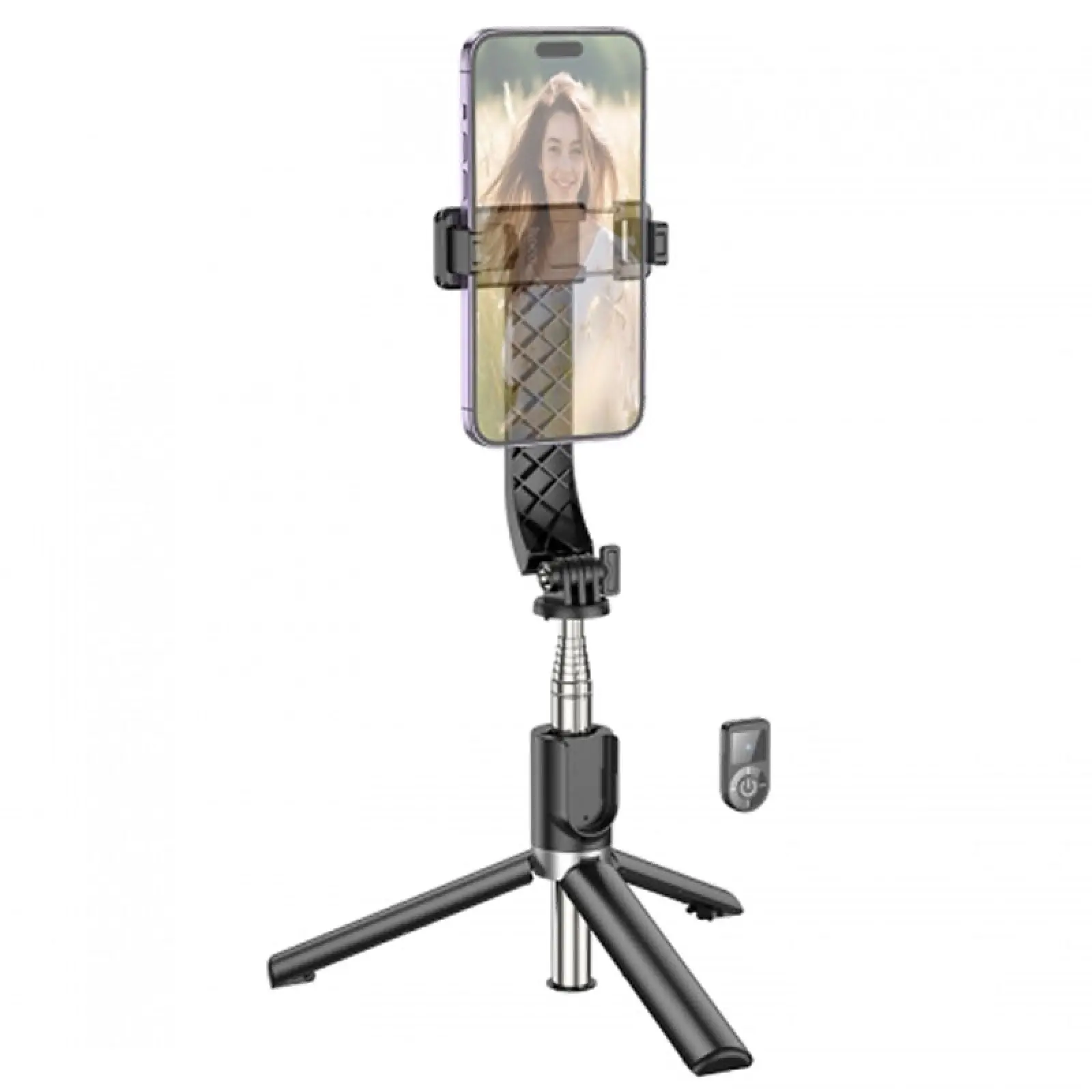 Уценка Монопод для селфи Hoco K20 с треногой + съемный BT пульт, Поврежденная упаковка / Black 3, купить оптом с доставкой