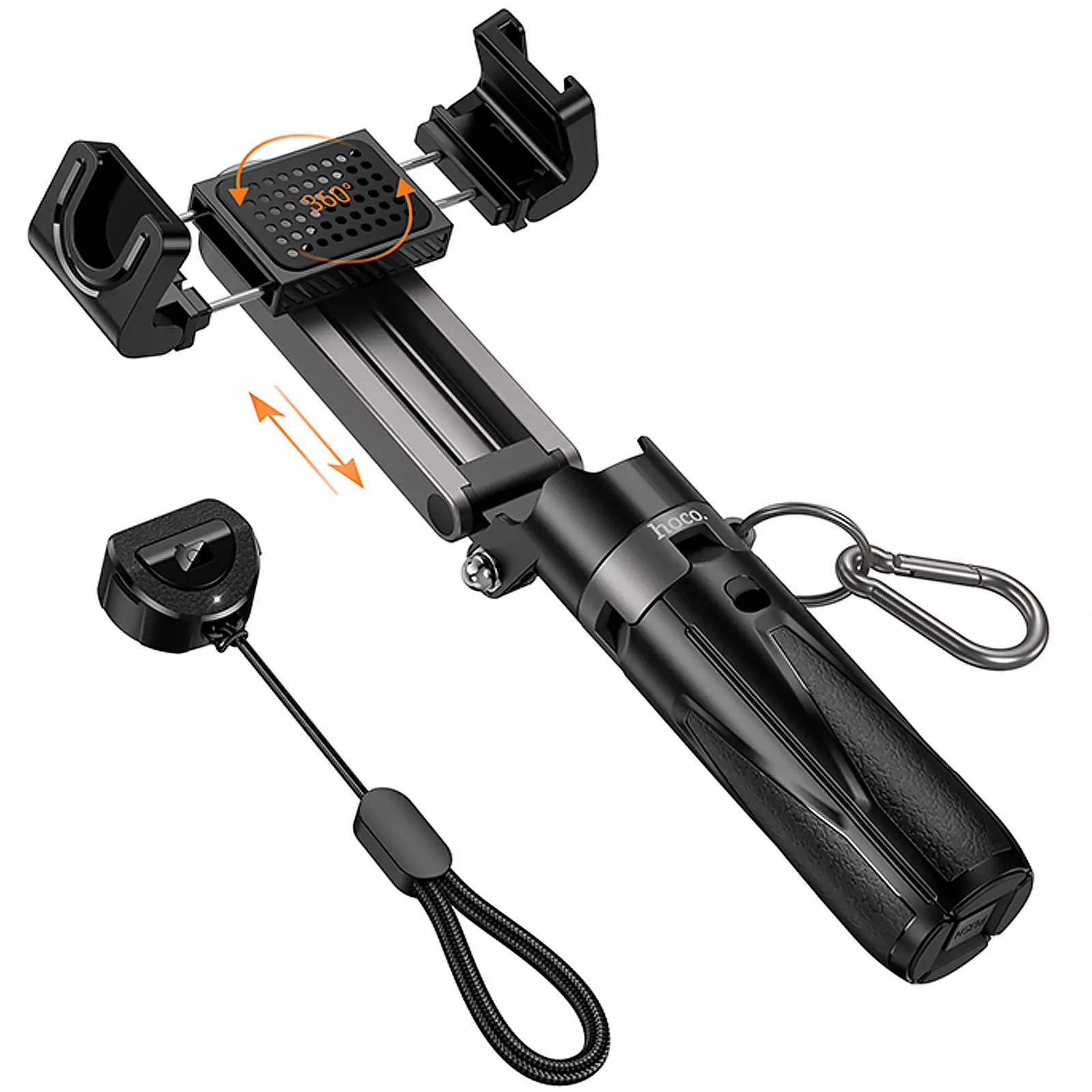 Монопод для селфи Hoco K27 mini трипод + съемный BT пульт, Black 4, купить оптом с доставкой