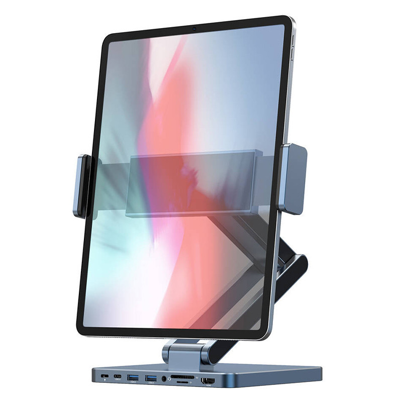 Підставка для планшетів+HUB WIWU AH801 Adjustable 8in1 (USB-C to HDMI+2xUSB-A+2xUSB-C+SD/TF+3.5mm) на малюнкі №1