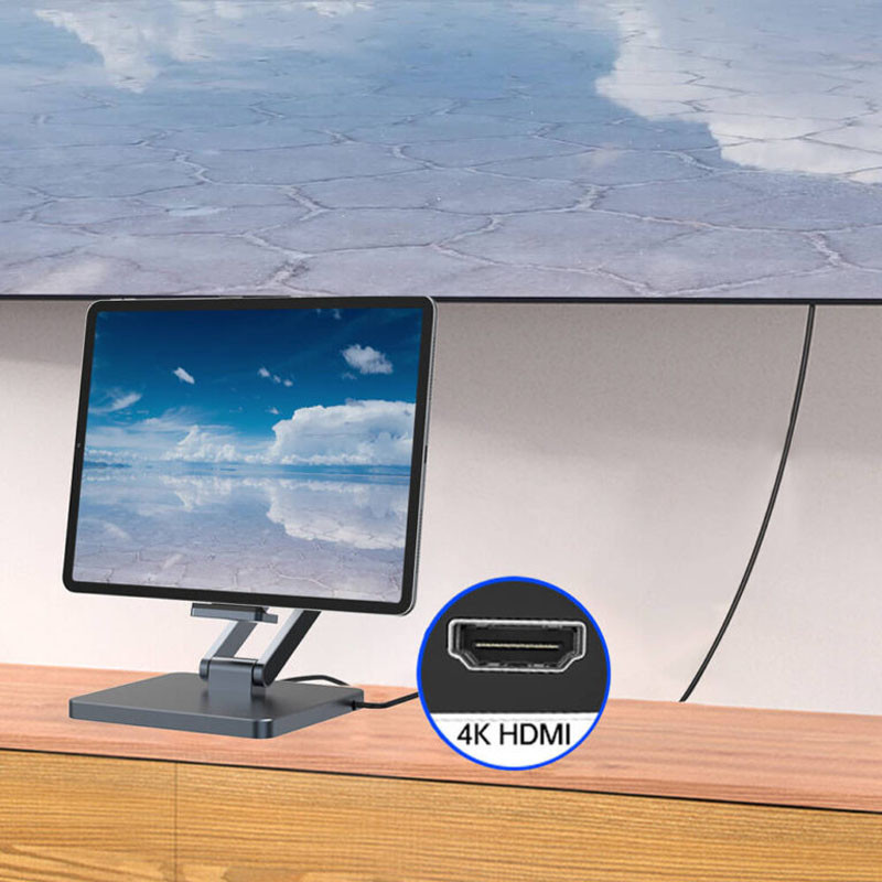 Підставка для планшетів+HUB WIWU AH801 Adjustable 8in1 (USB-C to HDMI+2xUSB-A+2xUSB-C+SD/TF+3.5mm) на малюнкі №3