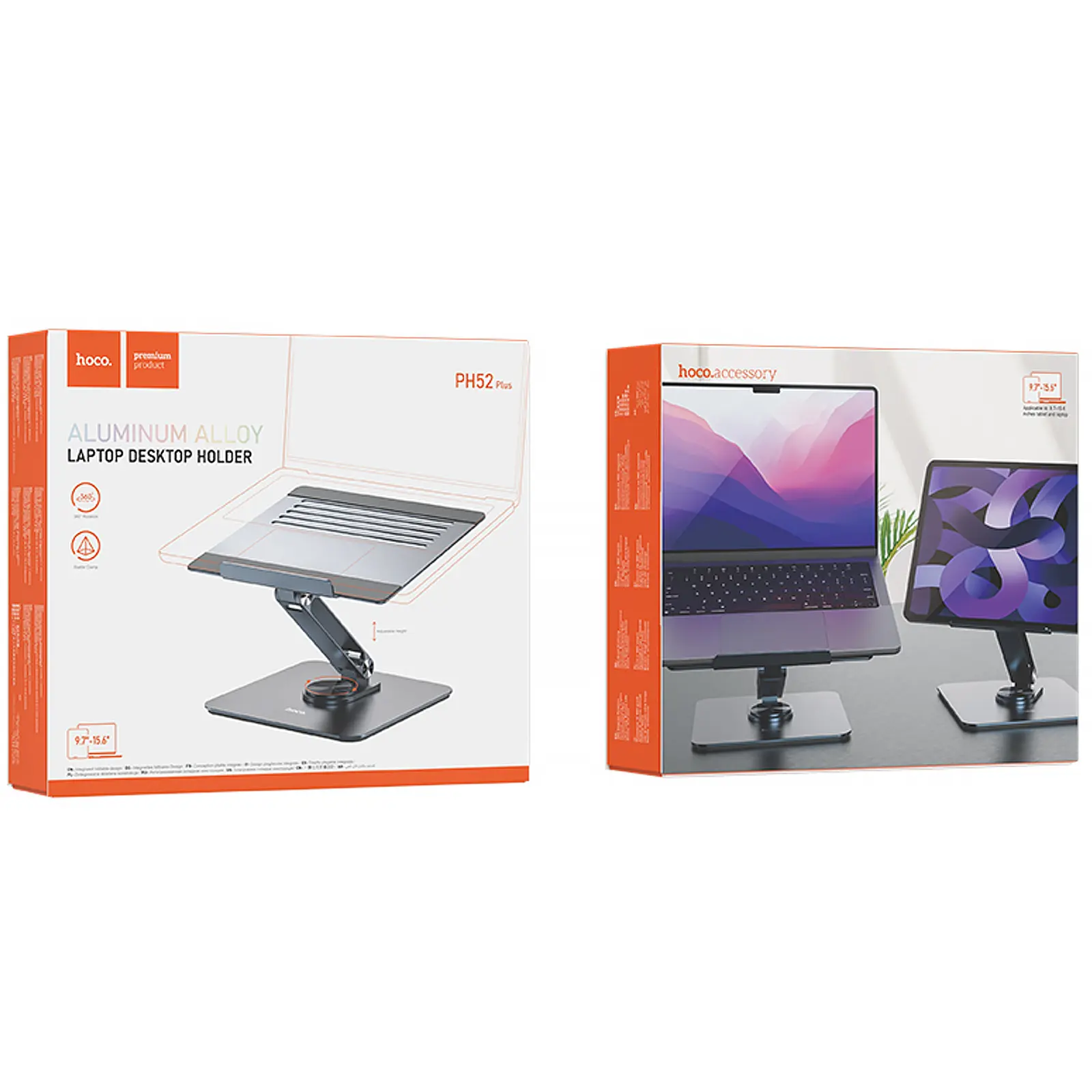 Уценка Подставка настольная Hoco PH52 Plus Might metal rotating, Поврежденная упаковка / Metal gray 5, купить оптом с доставкой