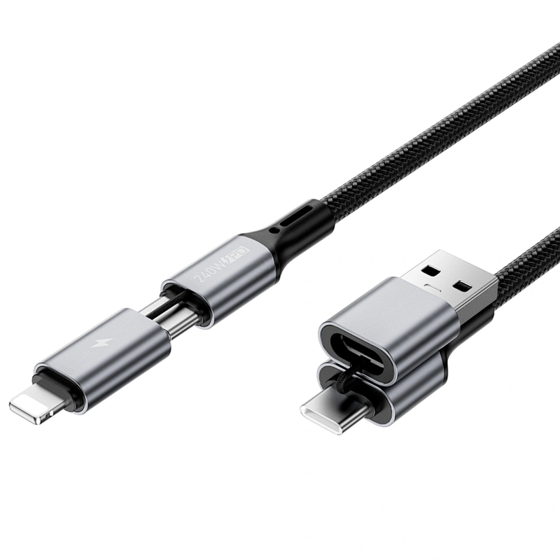 Дата кабель WIWU C077 Cyberlink Type-C to Lightning 27W (1m), Silver 3, купить оптом с доставкой