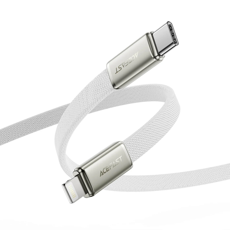 Дата кабель Acefast C24-01 Type-C to Lightning 30W (1.2m), White 2, купить оптом с доставкой