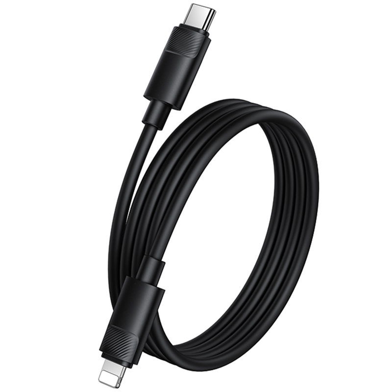 Дата кабель Borofone BX123 Leya Type-C to Lightning 30W (1m), Black 2, купить оптом с доставкой