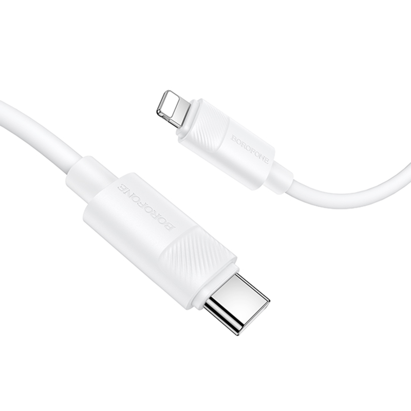 Дата кабель Borofone BX123 Leya Type-C to Lightning 30W (1m), White 3, купить оптом с доставкой