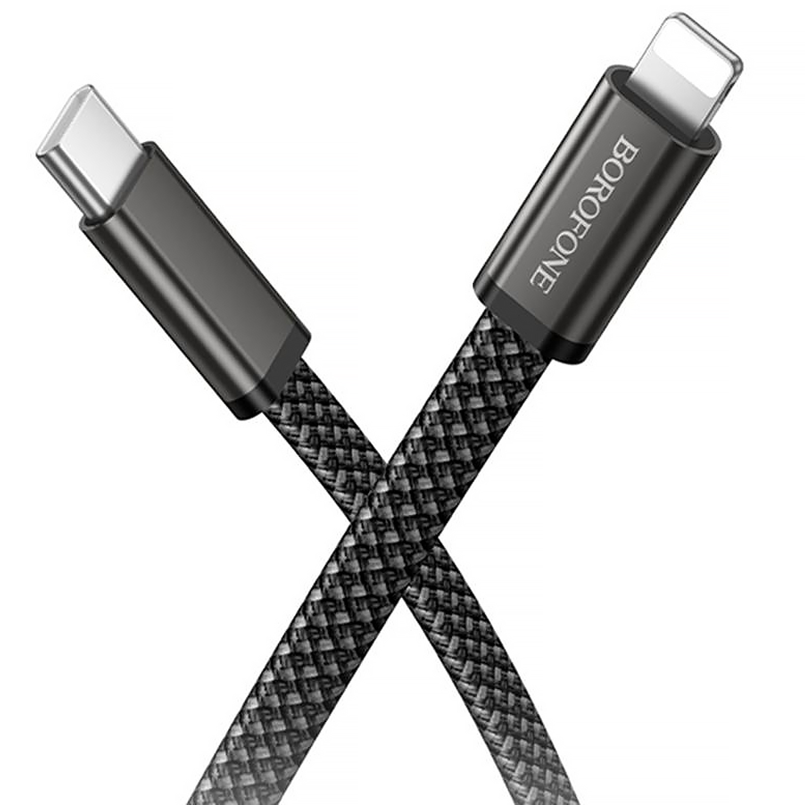 Дата кабель Borofone BX124 Peace Type-C to Lightning 30W (1m), Black 2, купить оптом с доставкой