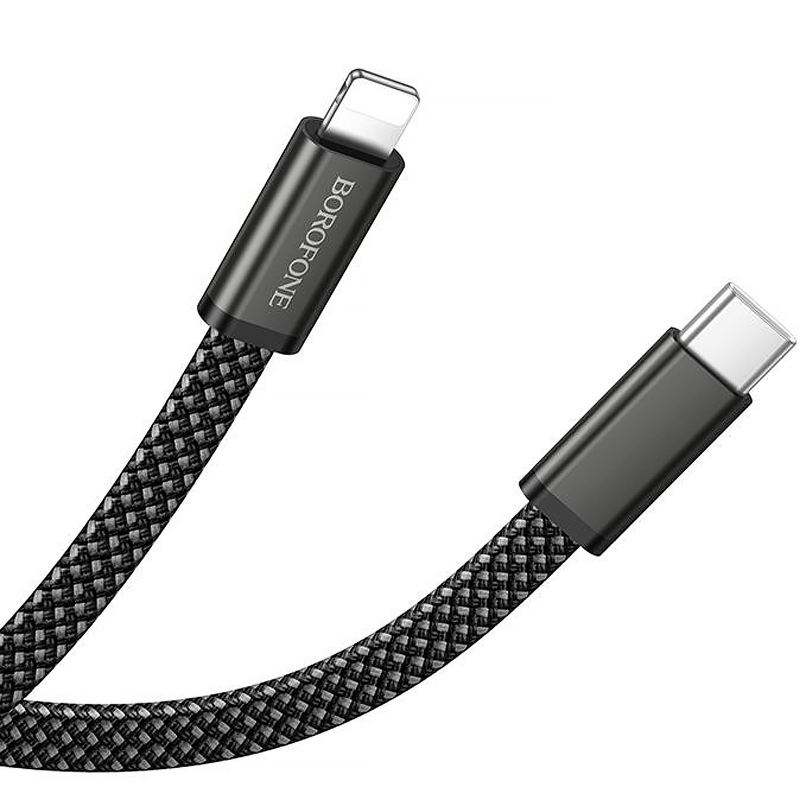 Дата кабель Borofone BX124 Peace Type-C to Lightning 30W (1m), Black 4, купить оптом с доставкой