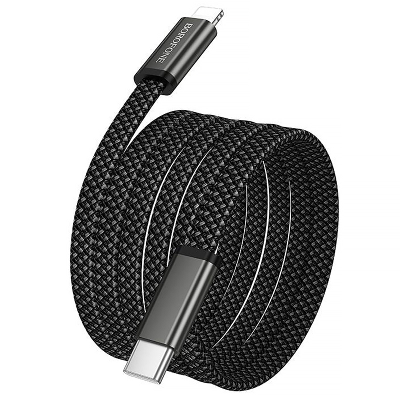 Дата кабель Borofone BX124 Peace Type-C to Lightning 30W (1m), Black 5, купить оптом с доставкой