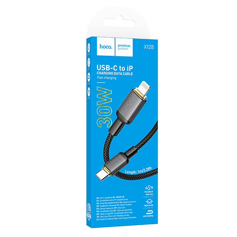 Дата кабель Hoco X128 Benefit Type-C to Lightning 30W (1m) на картинке №2