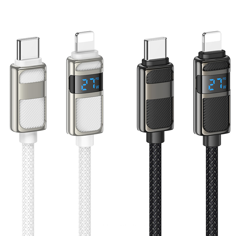 Уцінка Дата кабель Hoco U137 Line with display Type-C to Lightning 27W (1.2m), купити оптом з доставкою