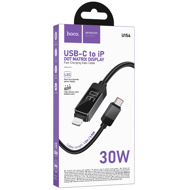 Дата кабель Hoco U154 Matrix Type-C to Lightning 30W (1m) на малюнкі №2