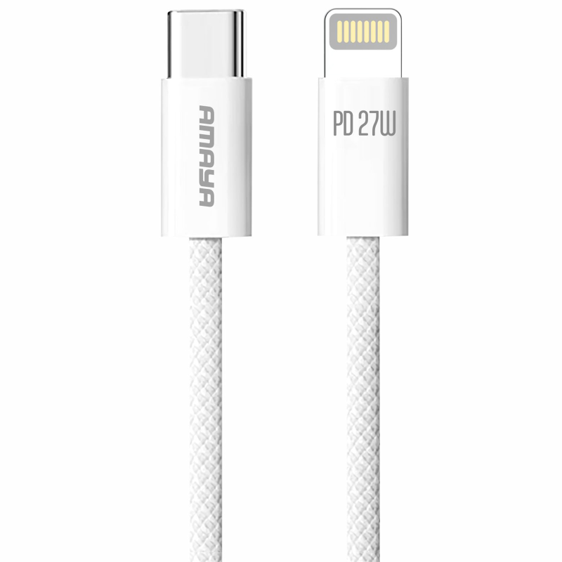 Дата кабель Amaya 64CL Type-C to Lightning 27W (1m), White, купити оптом з доставкою