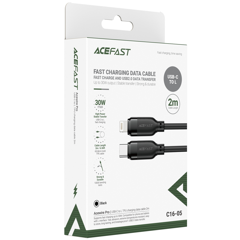 Дата кабель Acefast C16-05 Type-C to Lightning 30W (2m) на малюнкі №6