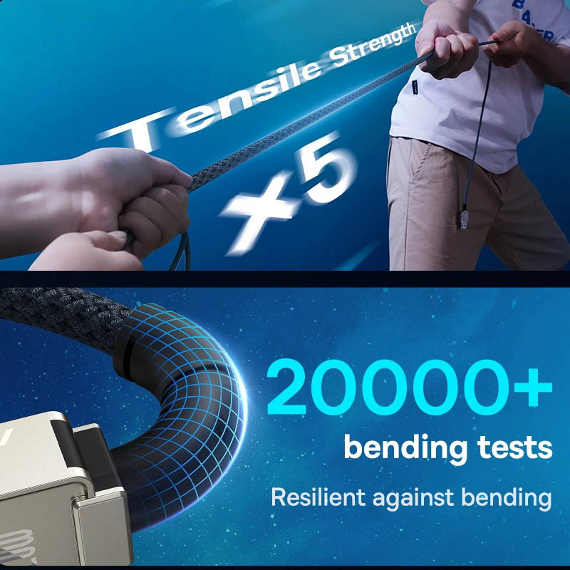 Дата кабель Baseus Unbreakable Series Fast Charging Type-C to Lightning 20W 2m (P10355803111-0) Зображення №4 Дата кабель Baseus Unbreakable Series Fast Charging Type-C to Lightning 20W 2m (P10355803111-0) дивитися фото №4