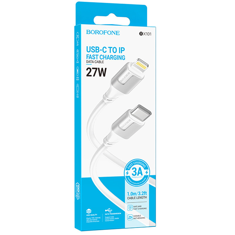 Дата кабель Borofone BX101 Creator 27W Type-C to Lightning (1m) на малюнкі №5