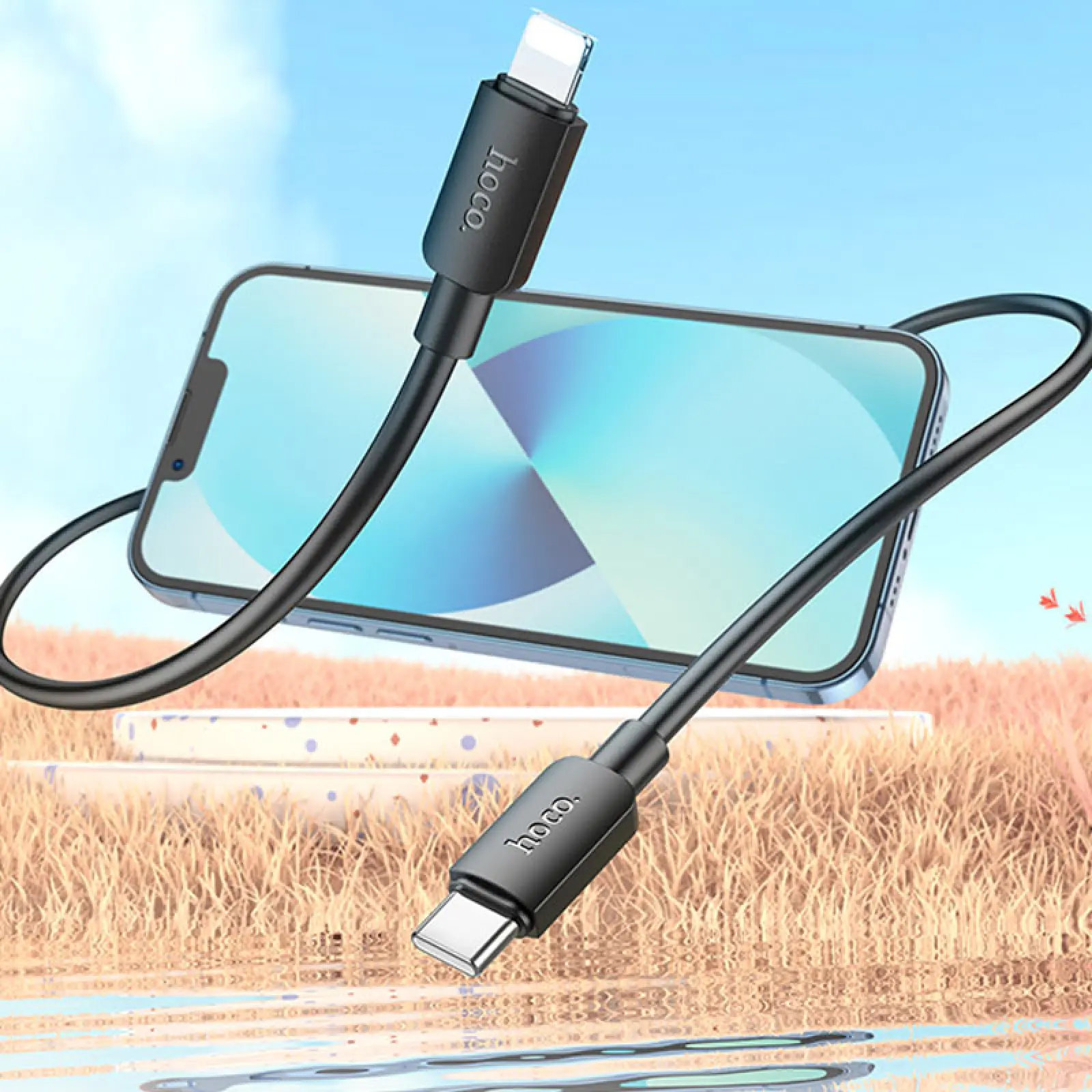 Дата кабель Hoco X96 Hyper Type-C to Lightning 20W (1m), Black 4, купить оптом с доставкой