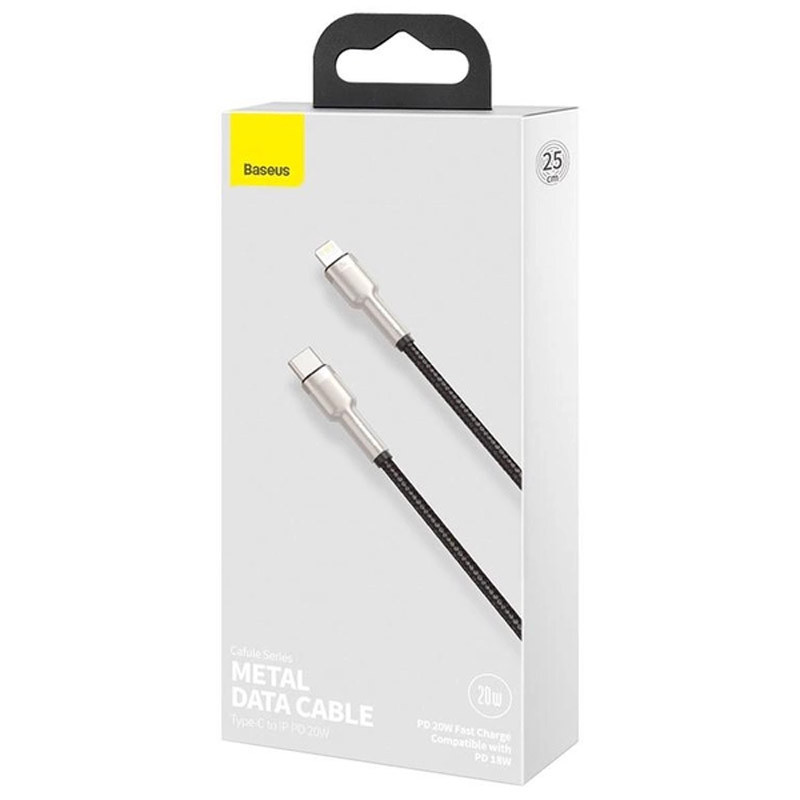 Дата кабель Baseus Cafule Series Metal Type-C to Lightning PD 20W (0.25m) (CATLJK-0) дивитися фото №4