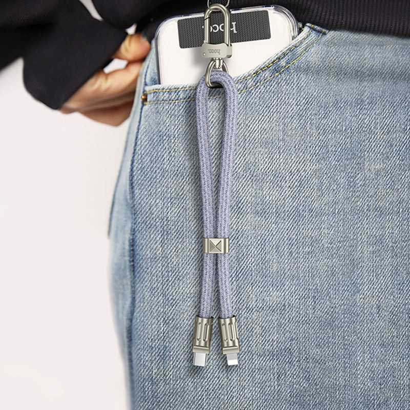 Дата кабель-шнурок Hoco GH5 Elegant Type-C to Lightning (0.21m) на малюнкі №5