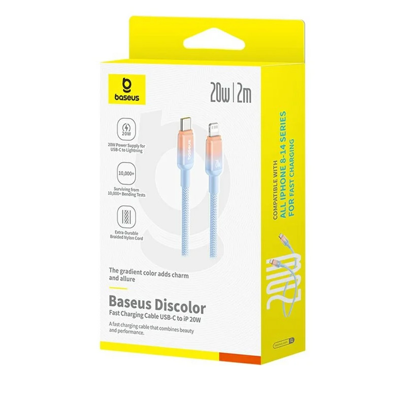 Дата кабель Baseus Discolor Series Fast Charging Type-C to Lightning 20W (2m) (P10374901) на малюнкі №5