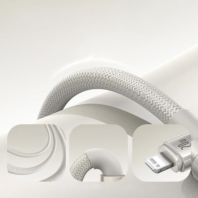 Дата кабель Baseus Titanium Alloy Fast Charging Type-C to Lightning 20W (1m) (P10378101) на малюнкі №5