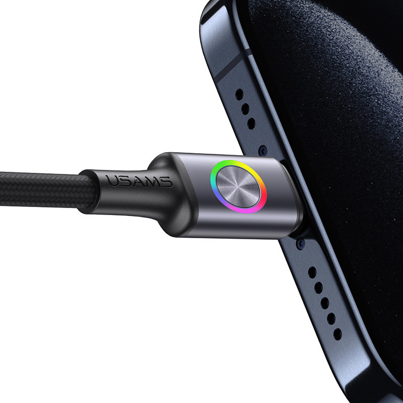 Дата кабель Usams US-SJ753 With Colorful Light Huan Ser. Type-C to Lightning 30W (1.2m) на малюнкі №7